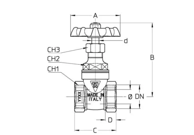 قیمت شیر فلکه برنجی مدل CIM 70B