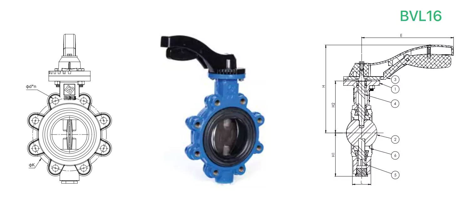 مشخصات شیر پروانه‌ای لاگ اهرمی